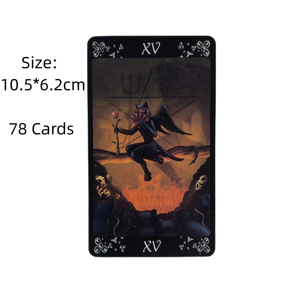 Black Cats Tarot Cards Deck PR - Tarot Deck With Guidebook ulasan dan harga