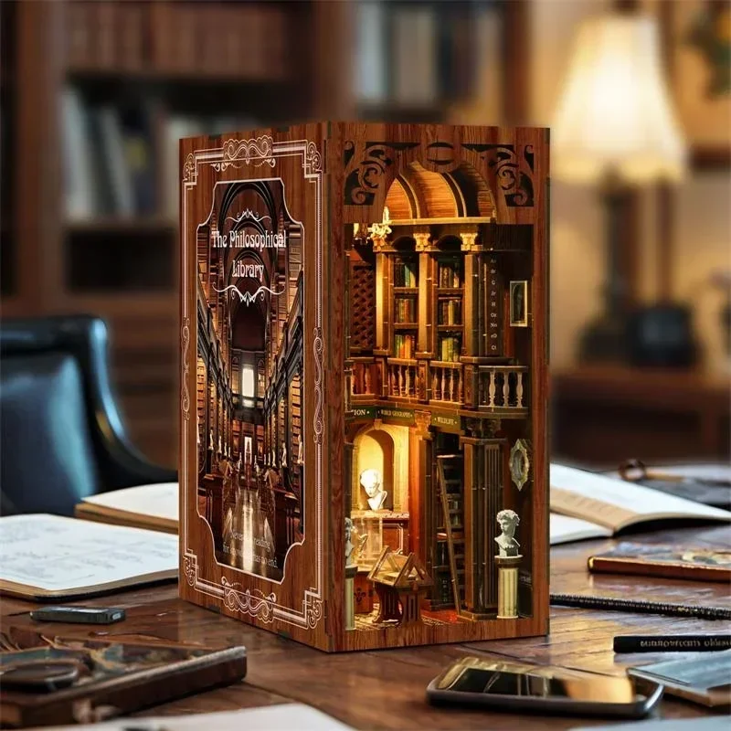 The philosophical Library Casa - Diy Wooden Book Nook Kit Shelf Insert ulasan dan harga