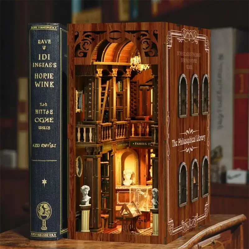 The philosophical Library Casa - Diy Wooden Book Nook Kit Shelf Insert ulasan dan harga