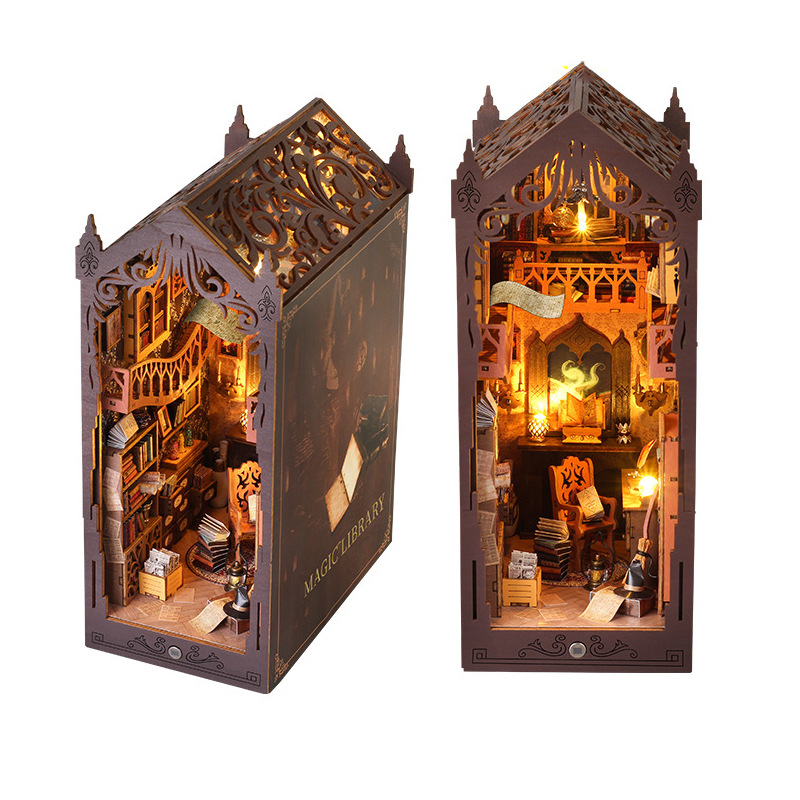 DIY Wooden Magic Christams Boo - Diy Wooden Book Nook Kit Shelf Insert ulasan dan harga