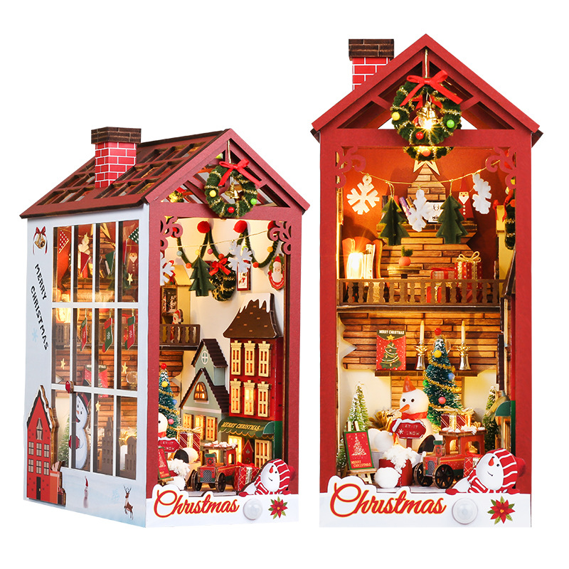 DIY Wooden Magic Christams Boo - Diy Wooden Book Nook Kit Shelf Insert ulasan dan harga
